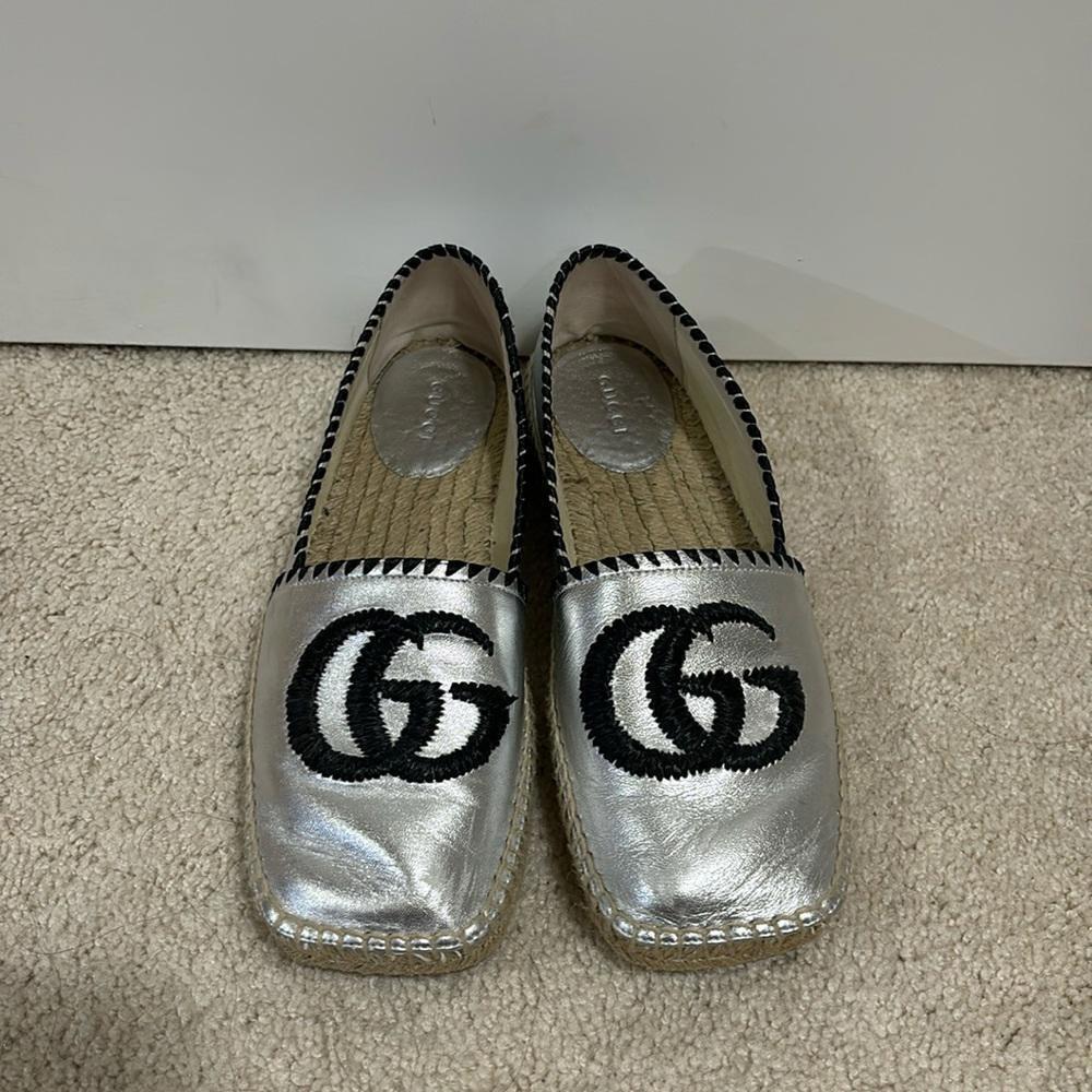 Gucci Silver and Black espadrilles